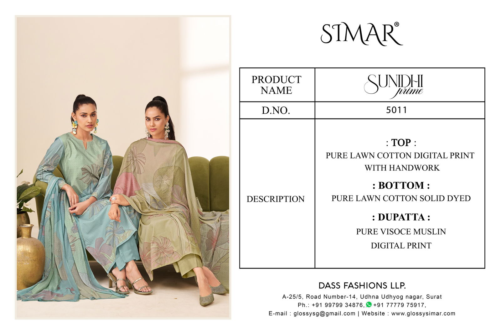 Sunidhi Prime By Glossy Lawn Cotton Printed Dress Material Online Wholesale